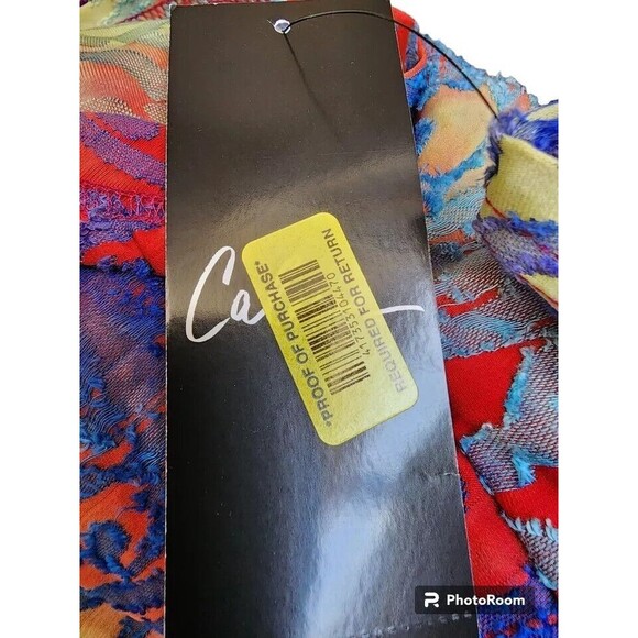 Calessa Colorful Top Size 1X NEW Boho Watercolor Artsy MSRP $59 Velvet Burnout - Picture 8 of 9
